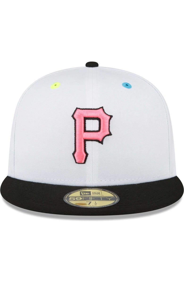 New Era Men's New Era White Pittsburgh Pirates Neon Eye 59FIFTY Fitted Hat, Alternate, color,