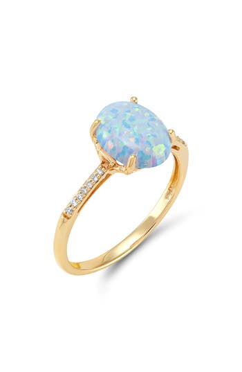 Frankie & Zoe Lab Created Opal Ring In Gold