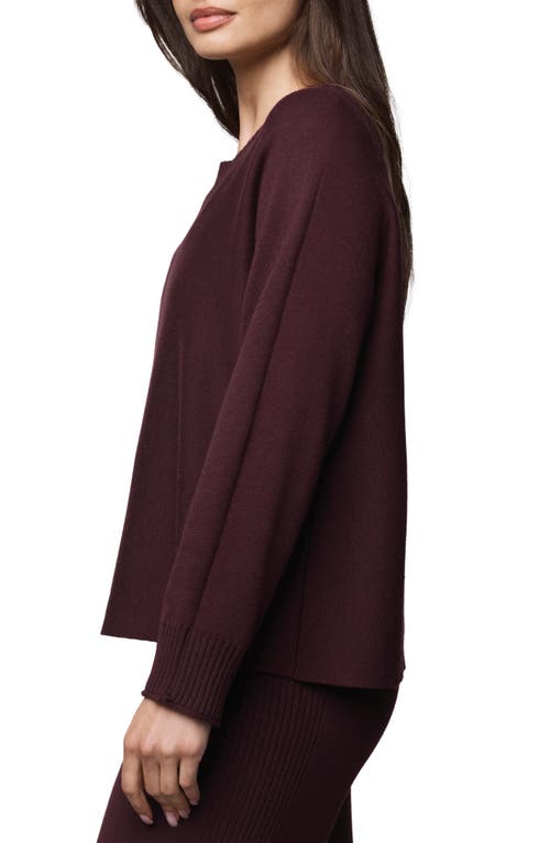 Splendid Georgie Oversize Boat Neck Sweater In Burgundy