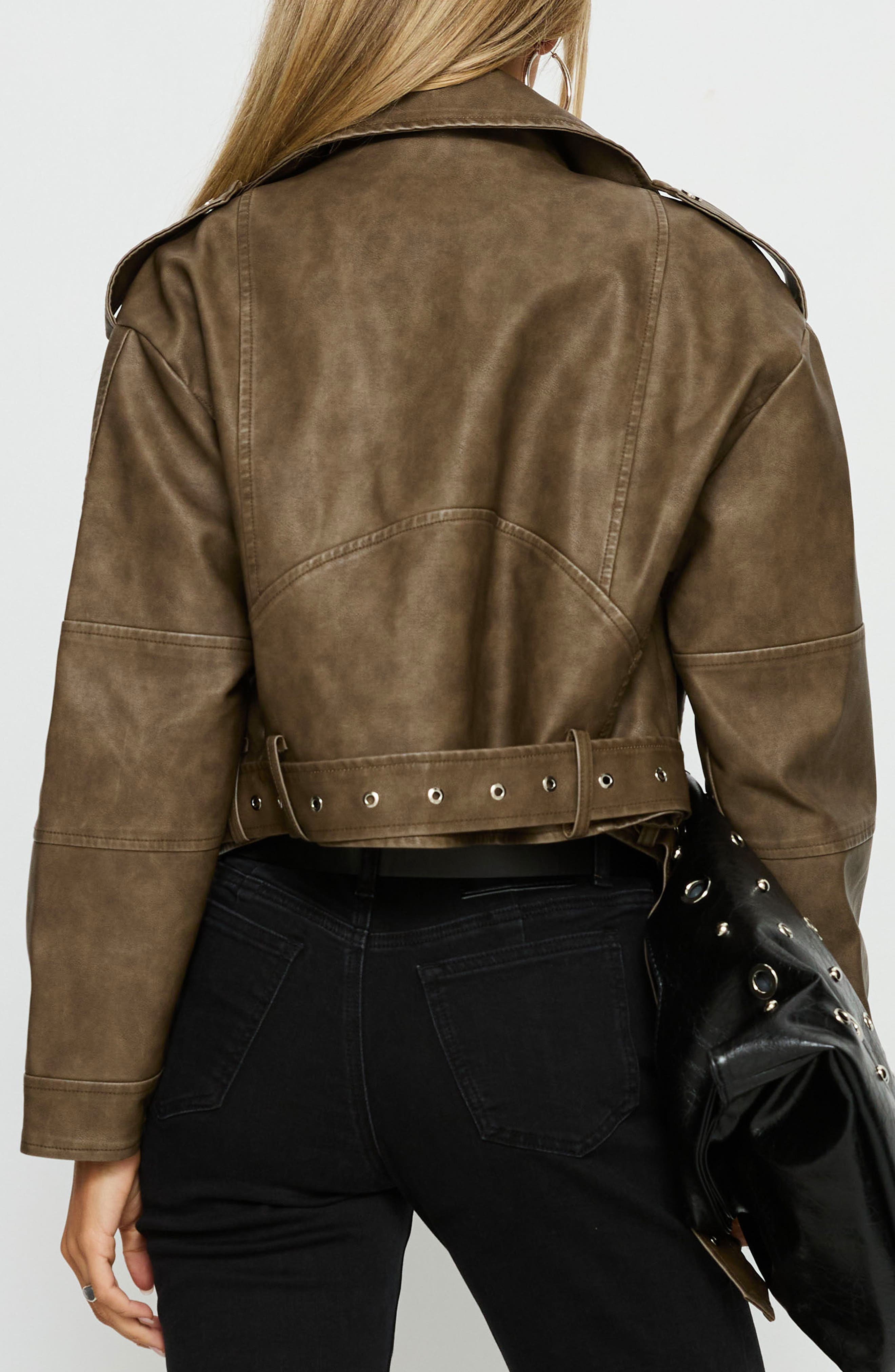 Princess Polly Talisha Faux Leather Biker Jacket (Women) | Nordstrom