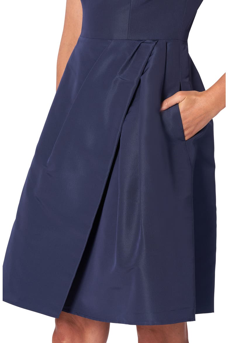 Beatuea Neck Silk A-Line Dress, Alternate, color, MIDNIGHT