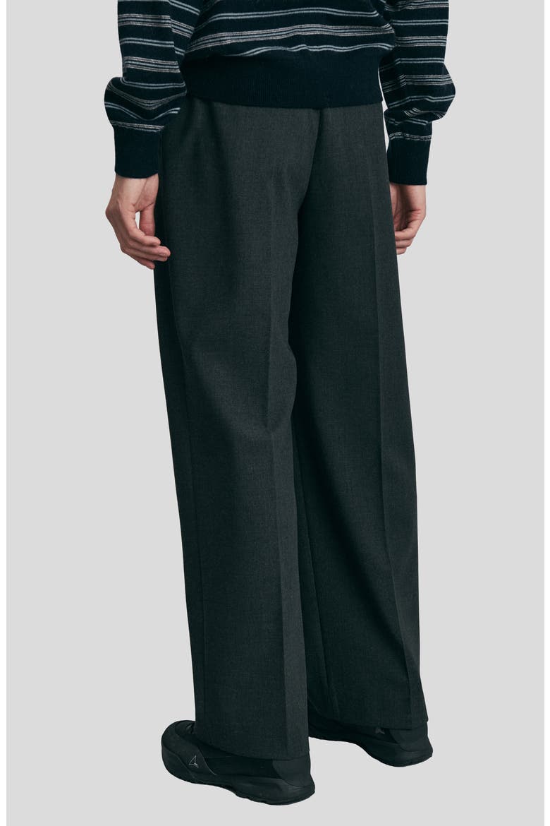 Pleated Semi-Wide Slacks, Alternate, color, CHARCOAL GREY