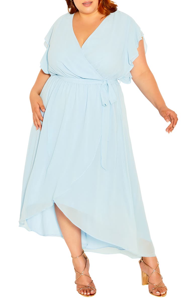 City Chic Sweet Flirt Wrap Dress, Main, color, 