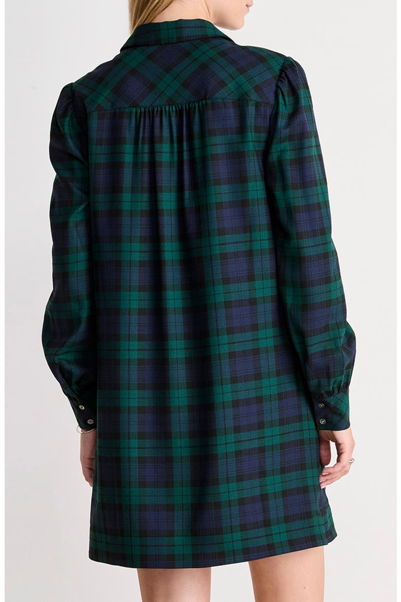 Long Sleeve Plaid Wool Blend Popover Shirtdress, Alternate, color, YULETIDE BLACKWATCH
