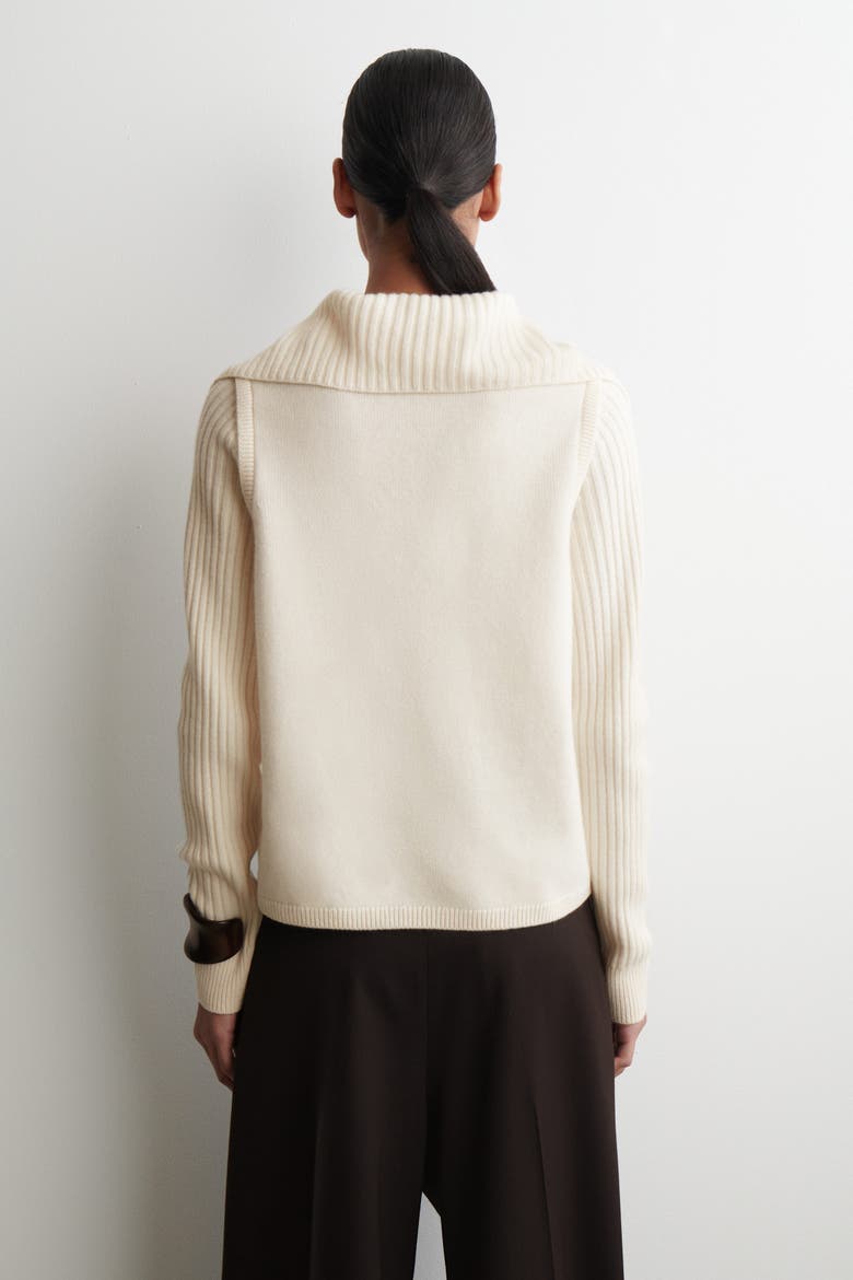 Layered Merino Wool Sweater, Alternate, color, IVORY