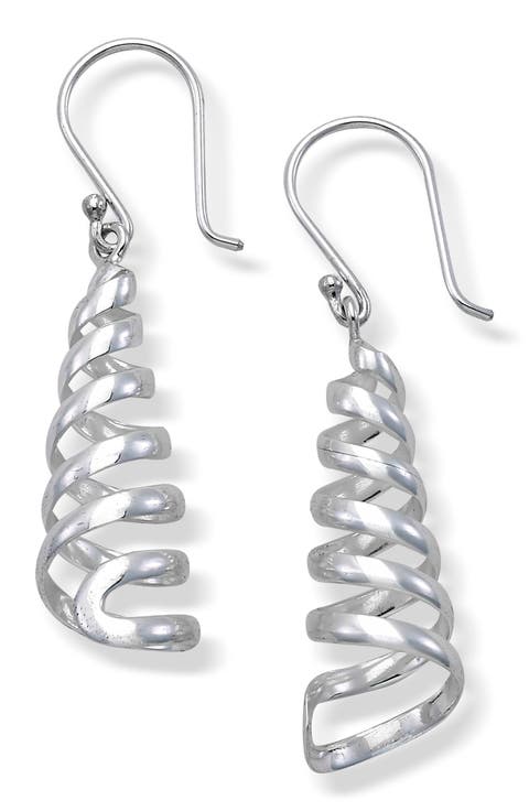 Spiral Sterling Silver Drop Earrings