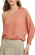 WISHLIST One-Shoulder Satin Top