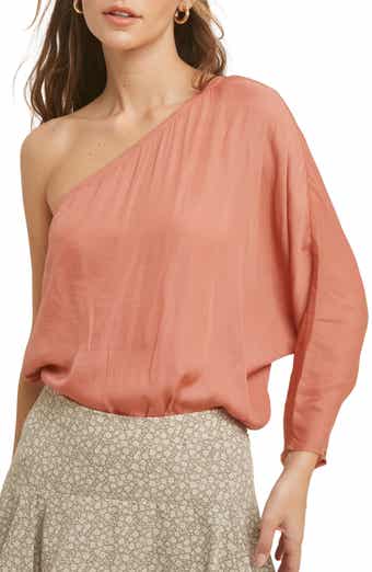 One-Shoulder Satin Top