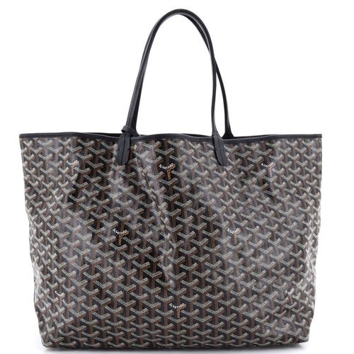 Pre-owned Goyard  Goyard Saint Louis Tote Printed Coated Canvas Gm In Black