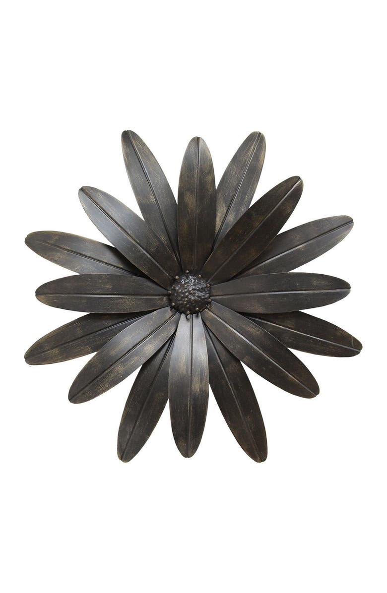 STRATTON HOME DECOR Industrial Flower Metal Wall Decor, Main, color, 