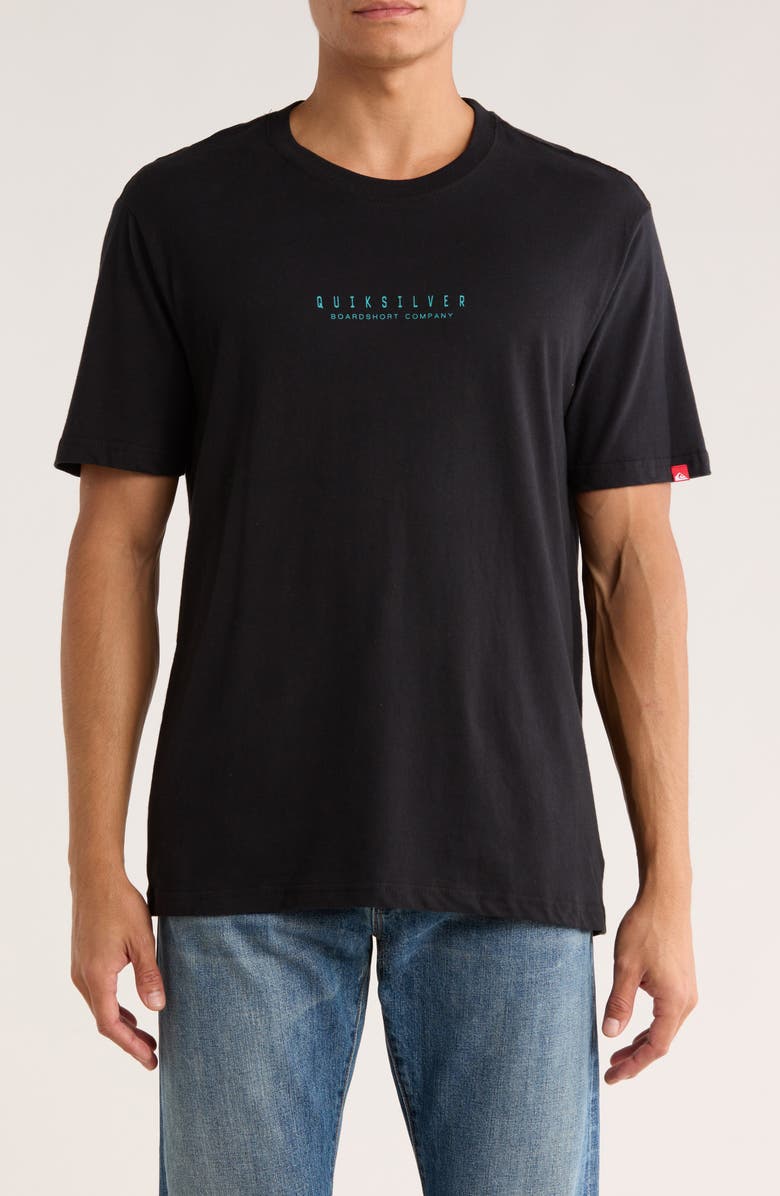 Quiksilver Hibiscus Cotton Graphic T-Shirt, Main, color, Black