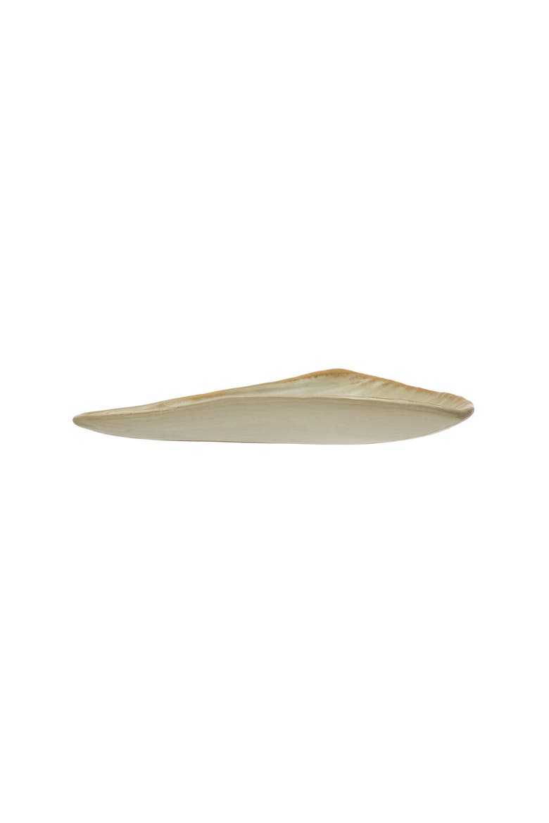 Stoneware Pleated Plate, Reactive Glaze, Main, color, White