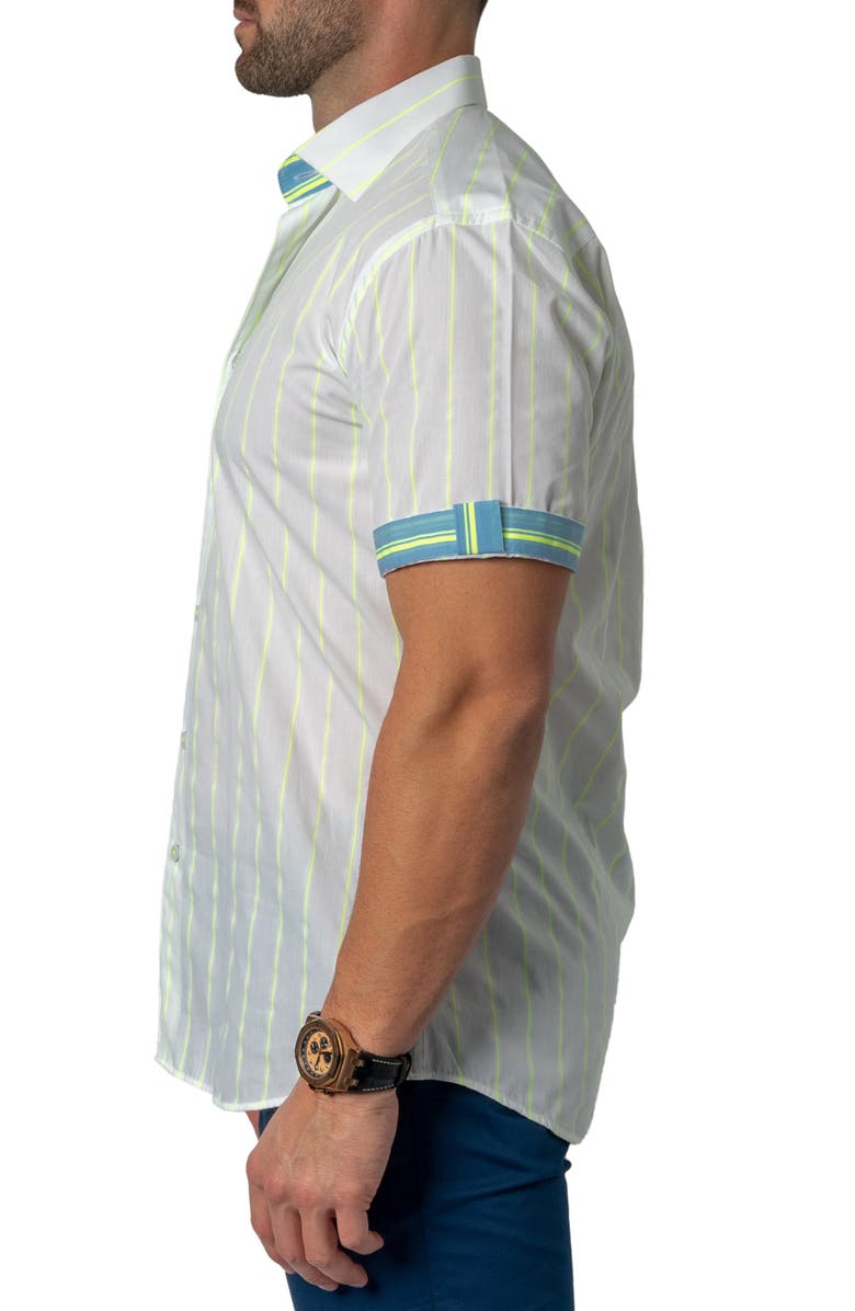 Maceoo Galileo Fluo Short Sleeve Cotton Button-Up Shirt, Alternate, color,