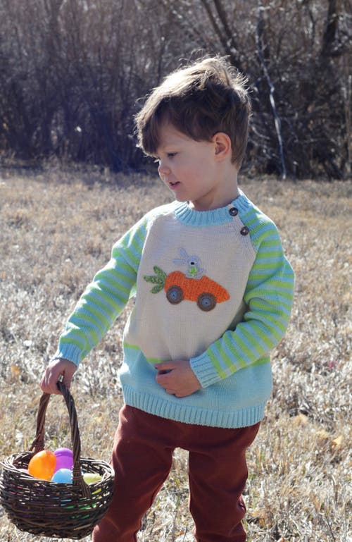 Shop Melange Collection Carrot Car Easter Sweater In Ivory