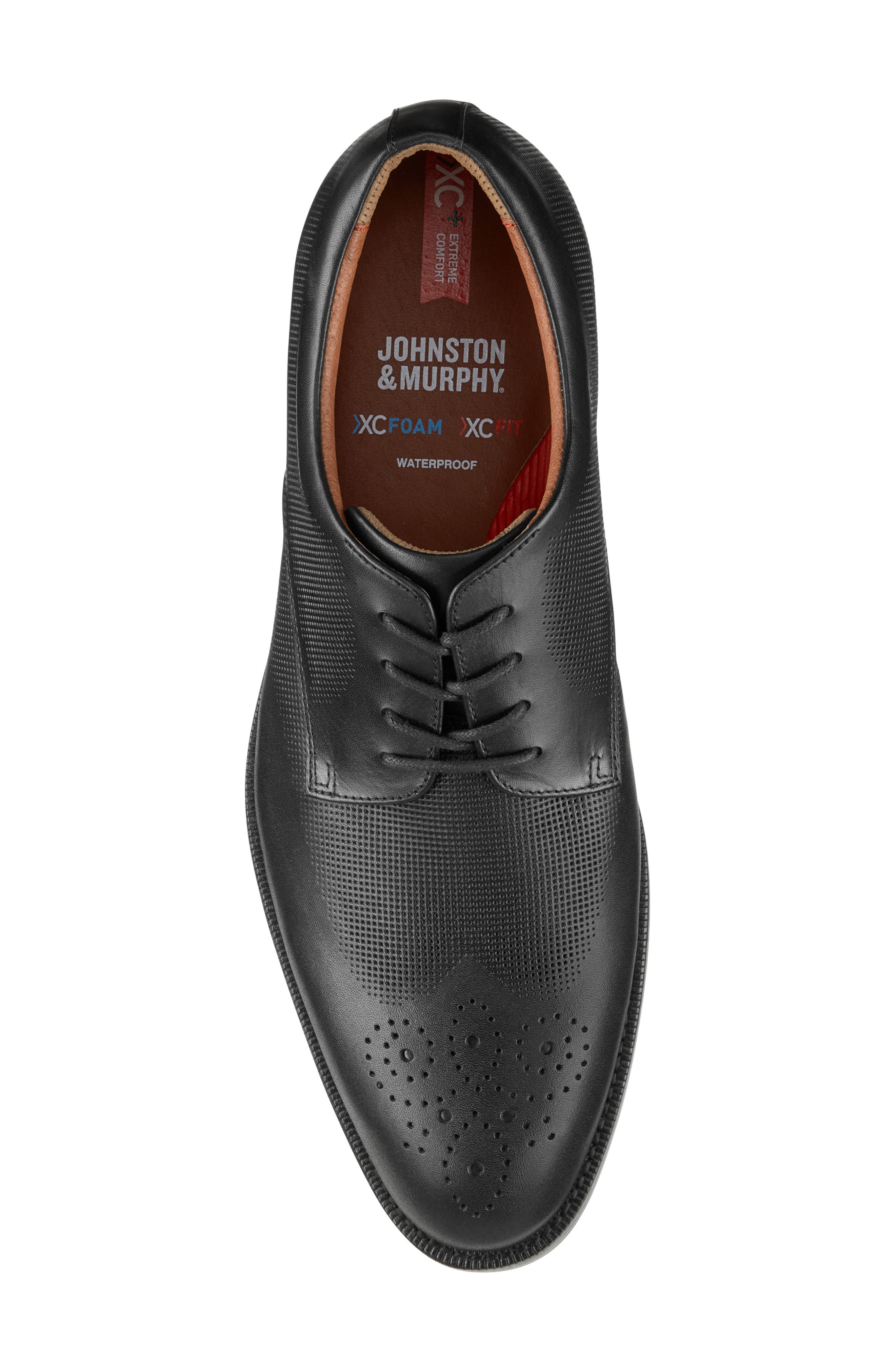 Johnston & Murphy Copley XC+ Waterproof Plain Toe Derby, Alternate, color, Black Waterproof Full Grain