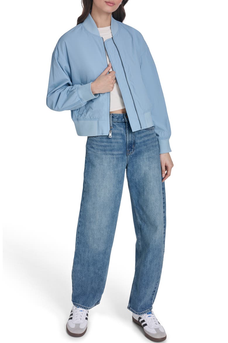 Relaxed Bomber Jacket, Alternate, color, GLACIER BLUE