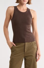Off-White Fitted Ribbed Crop Tank