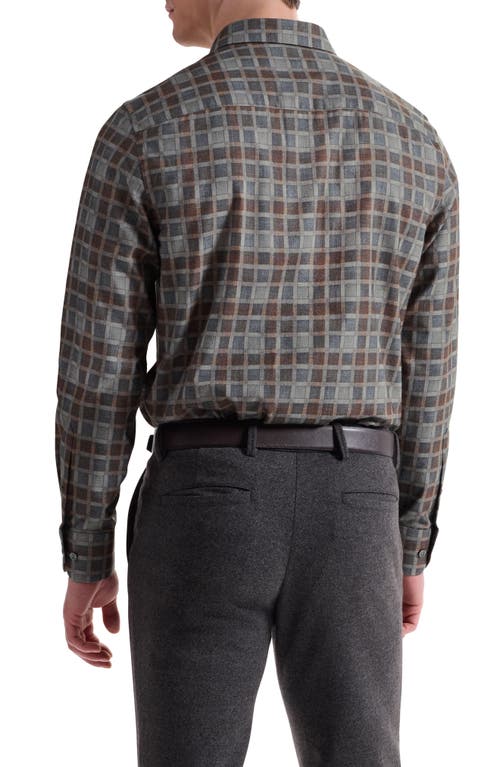 Bugatchi Julian Shaped Fit Check Cotton Button-up Shirt In Black