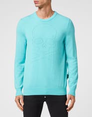 PHILIPP PLEIN Cashmere Pullover Round Neck Ls Skull And Plein Men