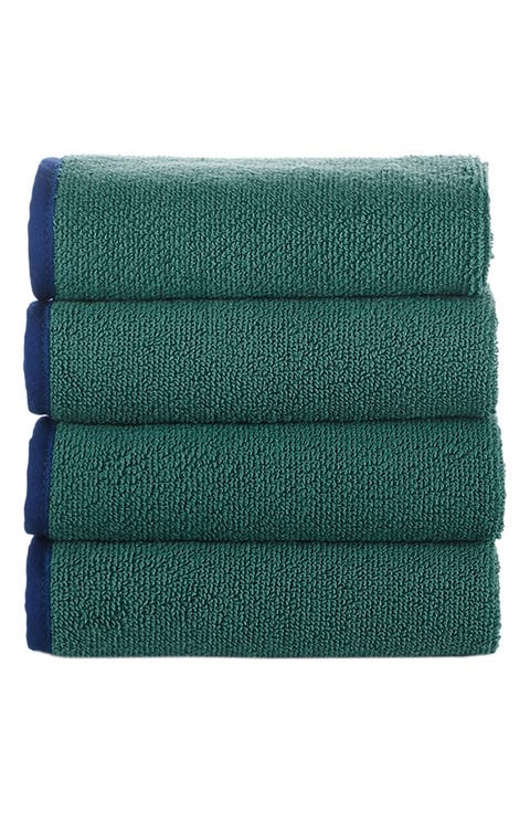 Four-Piece Contrast Frame Cotton Washcloth Set