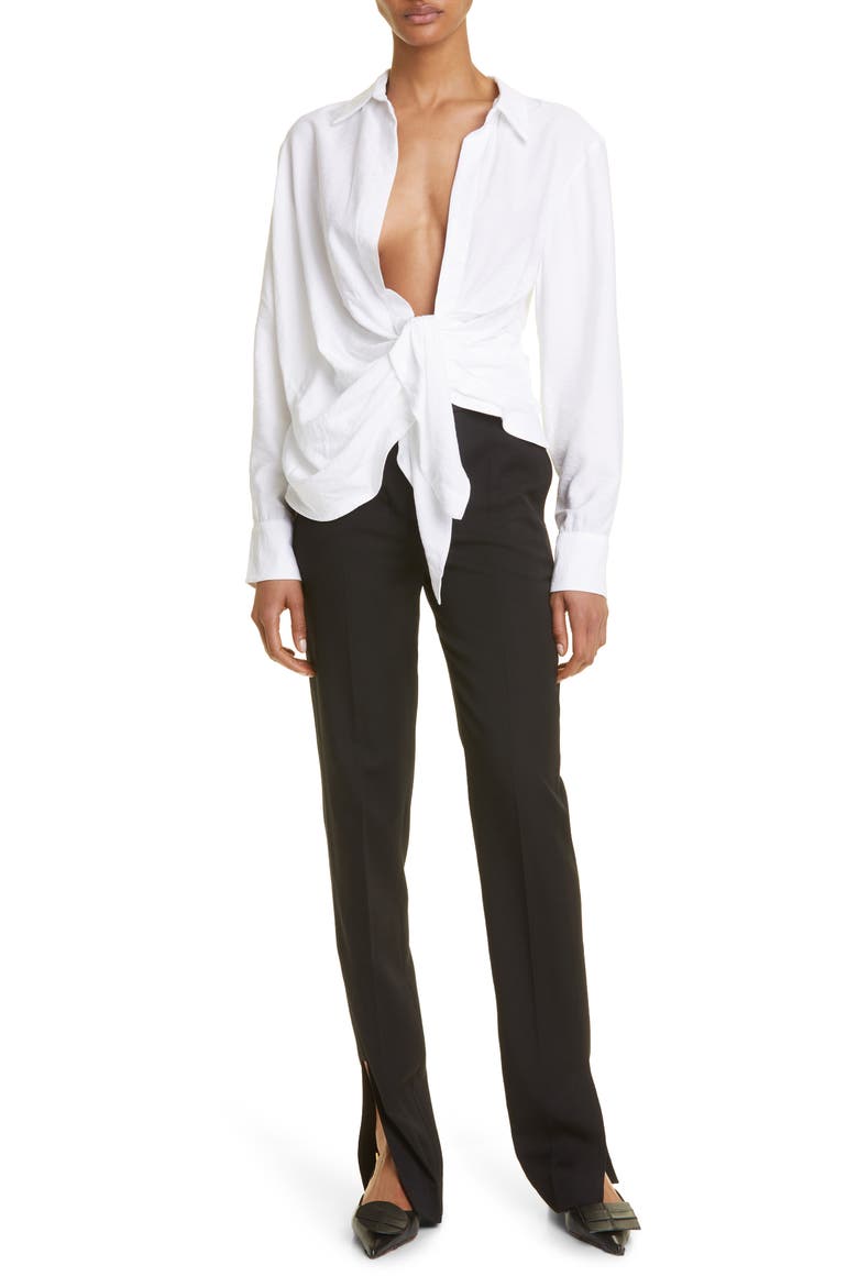 Bahia Open Drape Long Sleeve Shirt, Alternate, color, WHITE