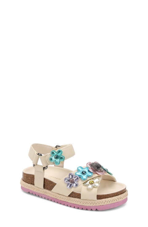 Kids' Mini Kensington Flower Espadrille Ankle Strap Platform Sandal (Walker, Toddler, Little Kid & Big Kid)