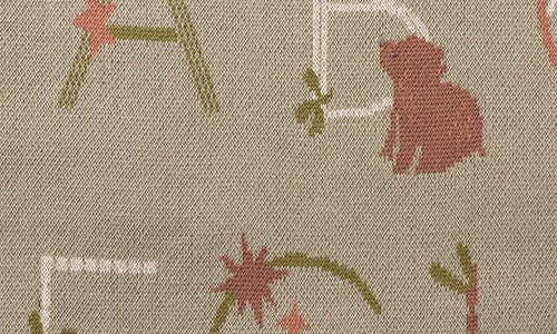Elegant Baby Alphabet Cotton Knit Blanket In Sage Green