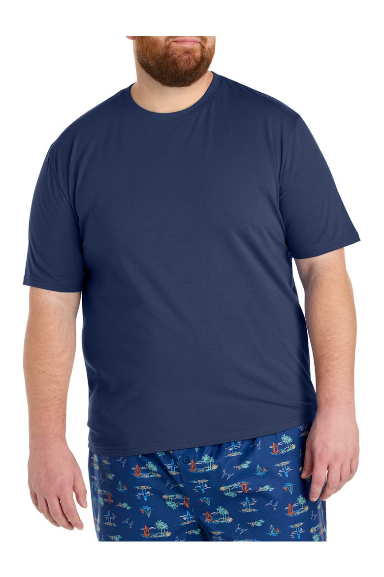 Big & Tall 3 pk Active Stretch Crewneck T-Shirts, Alternate, color, PEACOAT