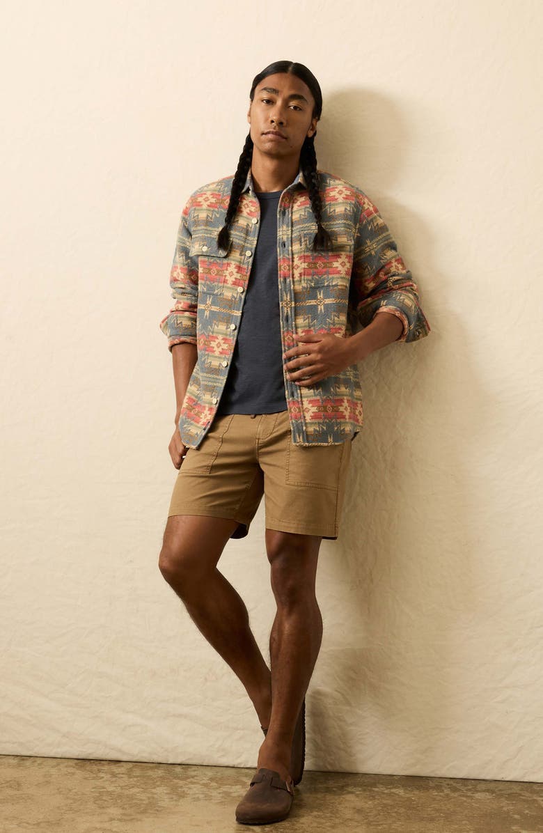 Faherty x Doug Good Feather Canyon Organic Cotton Overshirt, Alternate, color, Fall Harvest