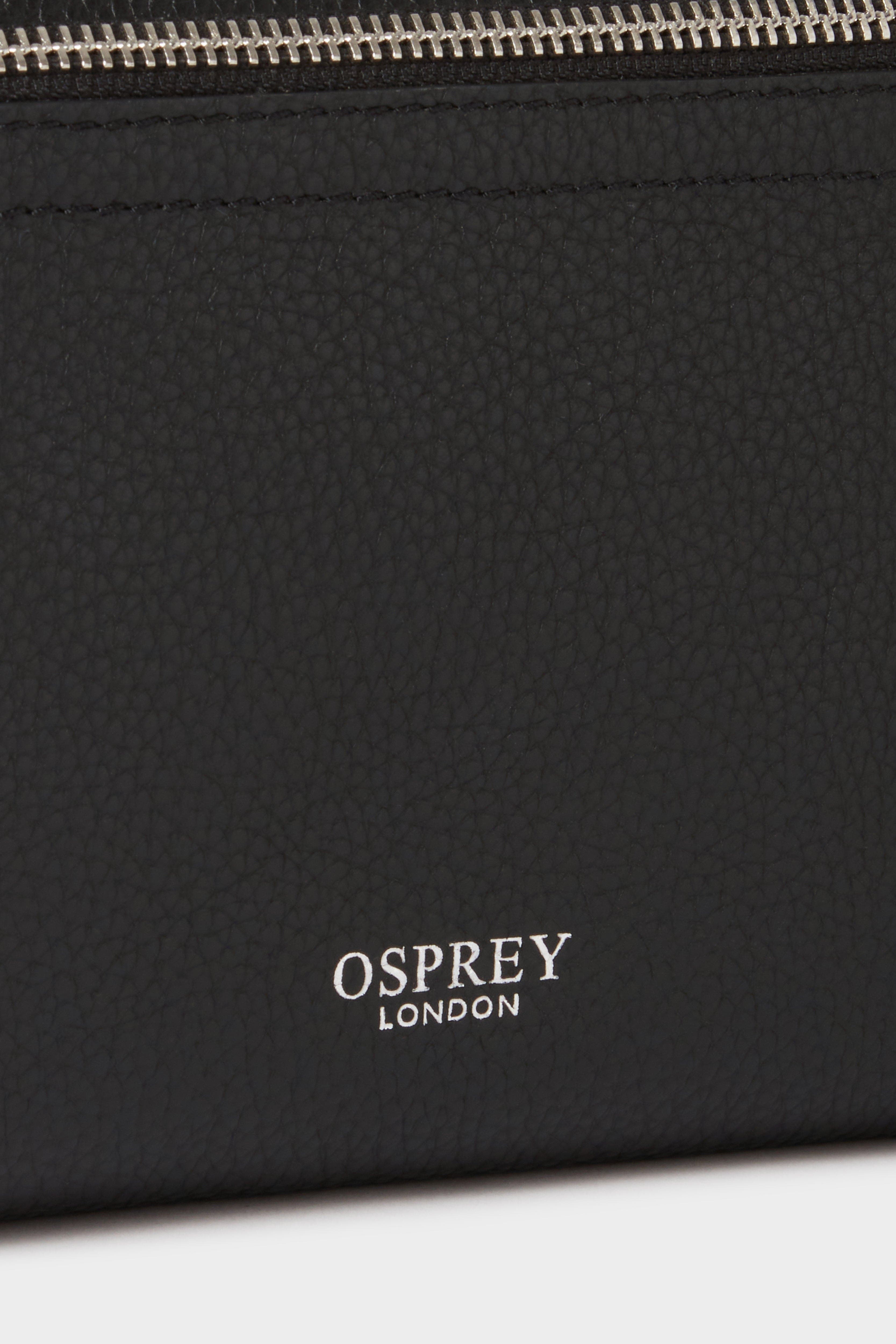 Osprey London The Stella Leather Crossbody Bag, Alternate, color, Black