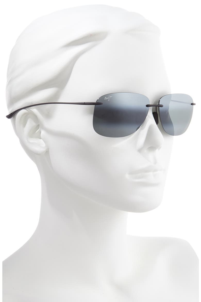 Hikina 62mm Polarized Round Sunglasses, Alternate, color, GREY/ MATTE GREY