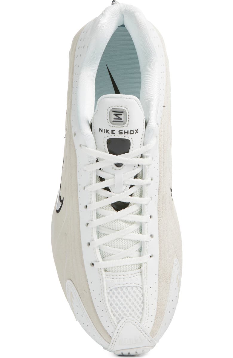 Nike Shox R4 Sneaker, Alternate, color, Summit White/ Black/ Brown