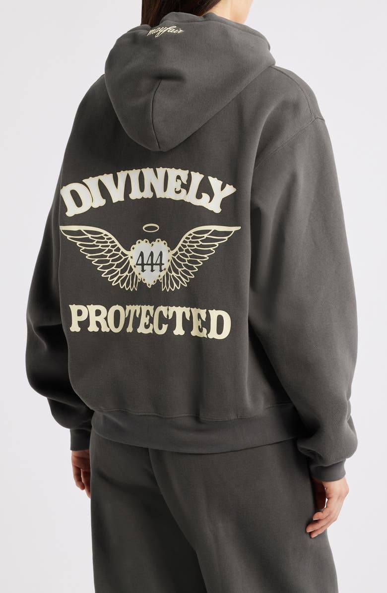 THE MAYFAIR GROUP Divinely Protected Cotton Blend Hoodie, Alternate, color, Charcoal