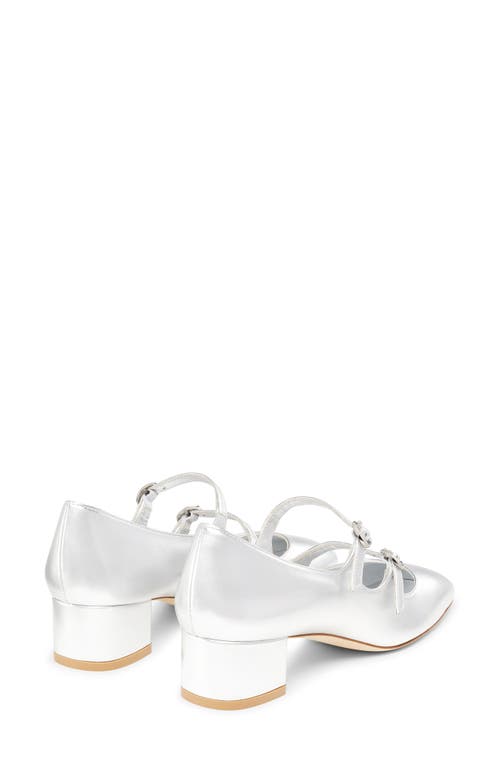 Stuart Weitzman Benni Metallic Mary Jane Pumps In Silver