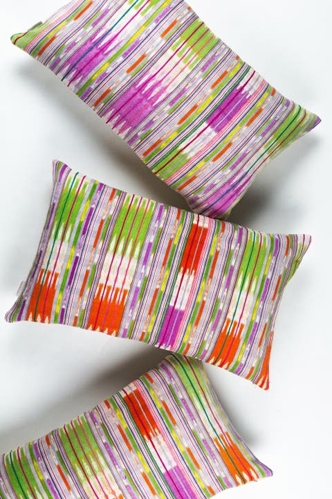 Vintage Handwoven Tie Dye Ikat Multi Pillow