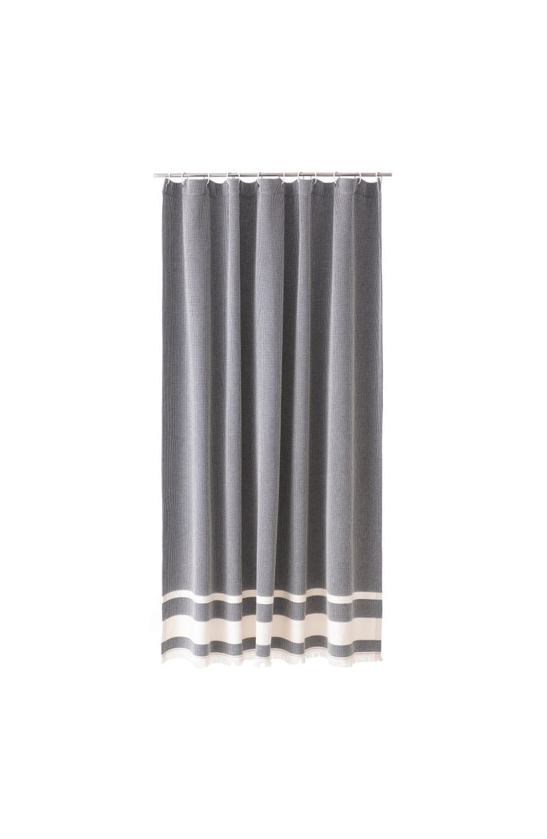 Olive 
Linen Waffle Shower Curtain, Main, color, 