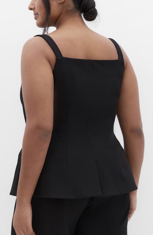 City Chic Peytonn Sleeveless Ponte Top In Black