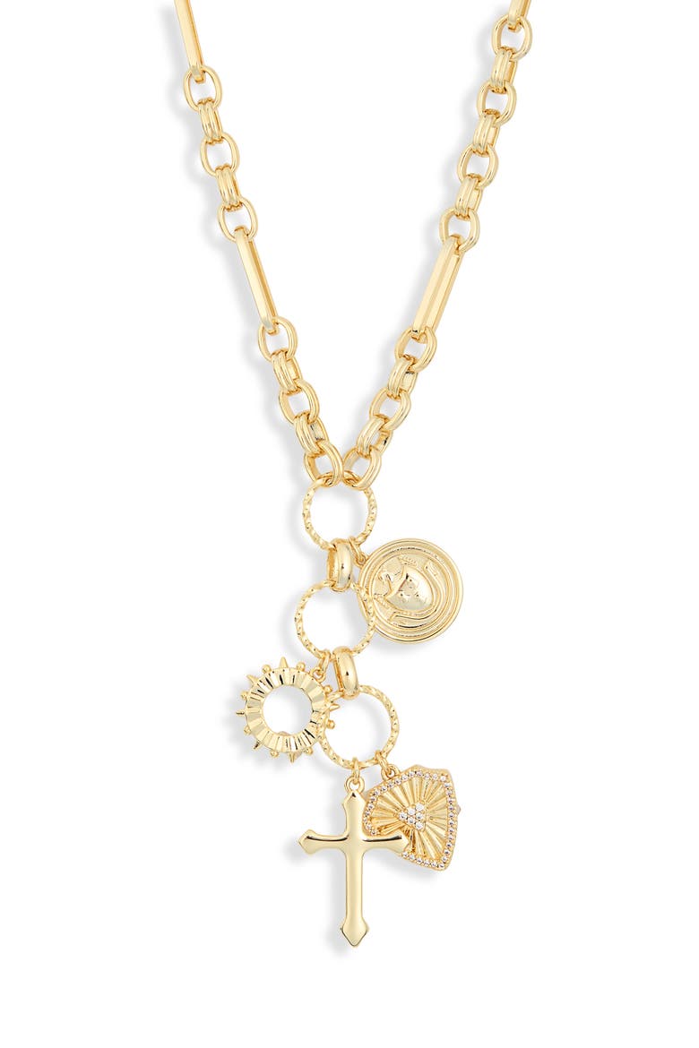 Mason Charm Pendant Necklace, Main, color, GOLD