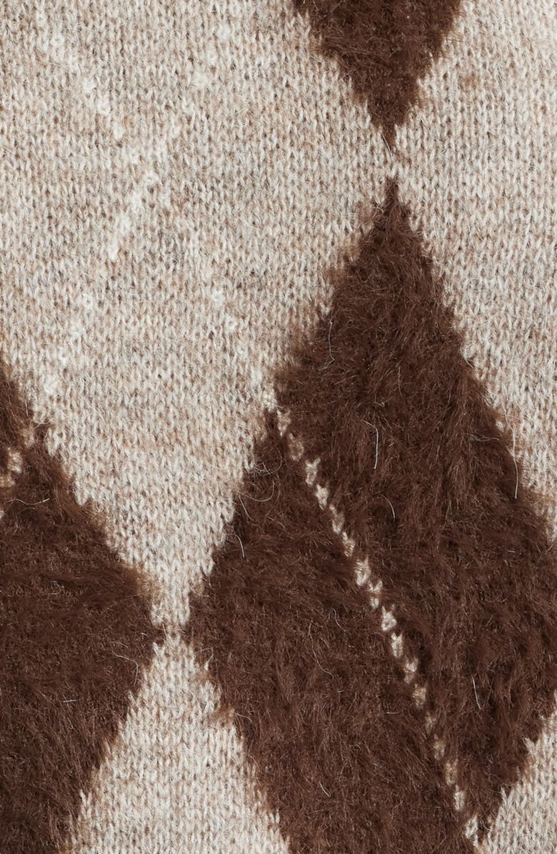 MANGO Rombete Argyle Sweater, Alternate, color, Light/ Pastel Grey