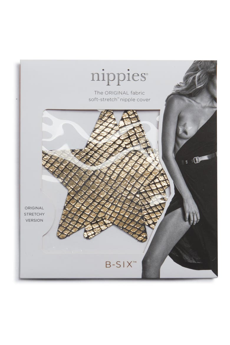 Bristols 6 Nippies Star Nipple Covers, Alternate, color, GOLD