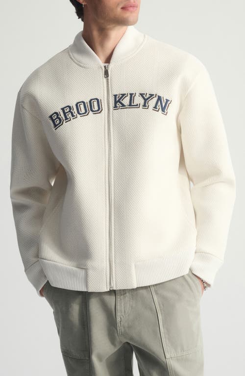 Brooklyn Industries Logo Graphic Zip Sweatshirt In White