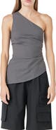 Grey Lab One-Shoulder Pleated Top
