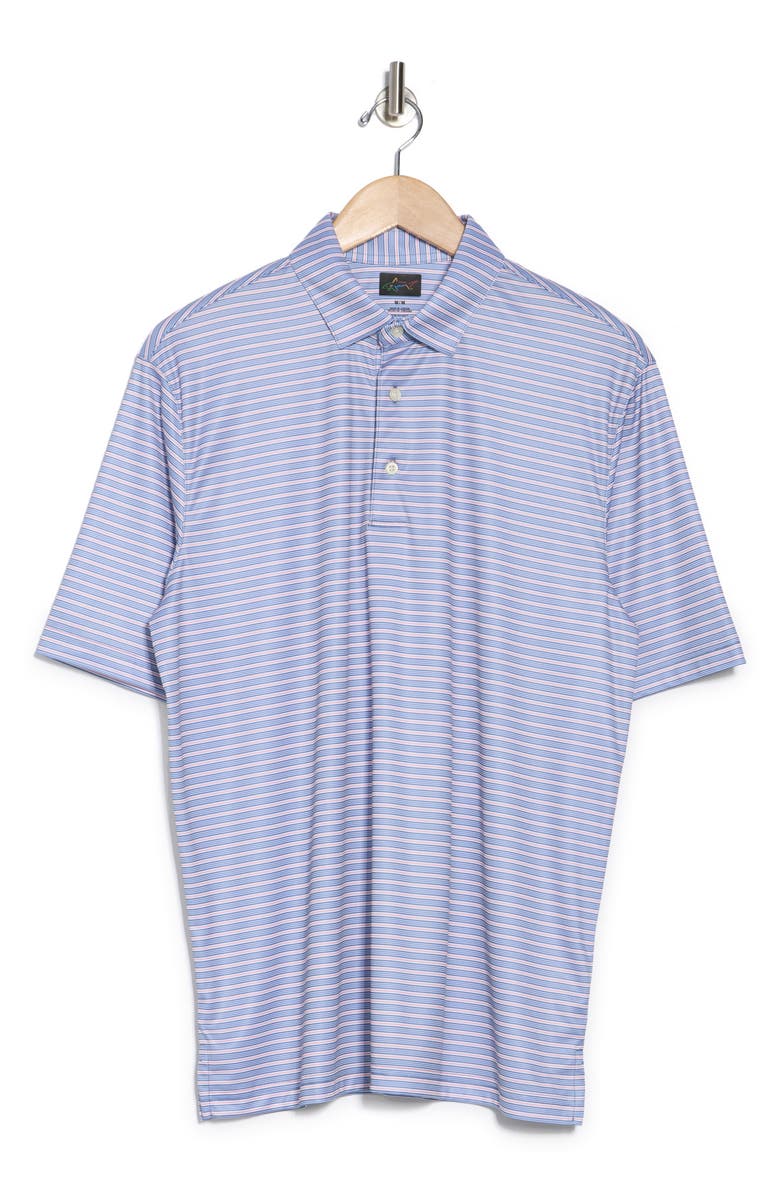 Greg Norman Vista Print Polo, Alternate, color, Vineyard Blue