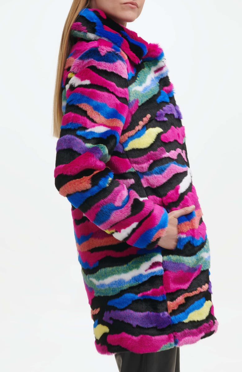 KARL LAGERFELD Faux Fur Jacket, Alternate, color, Black Multi