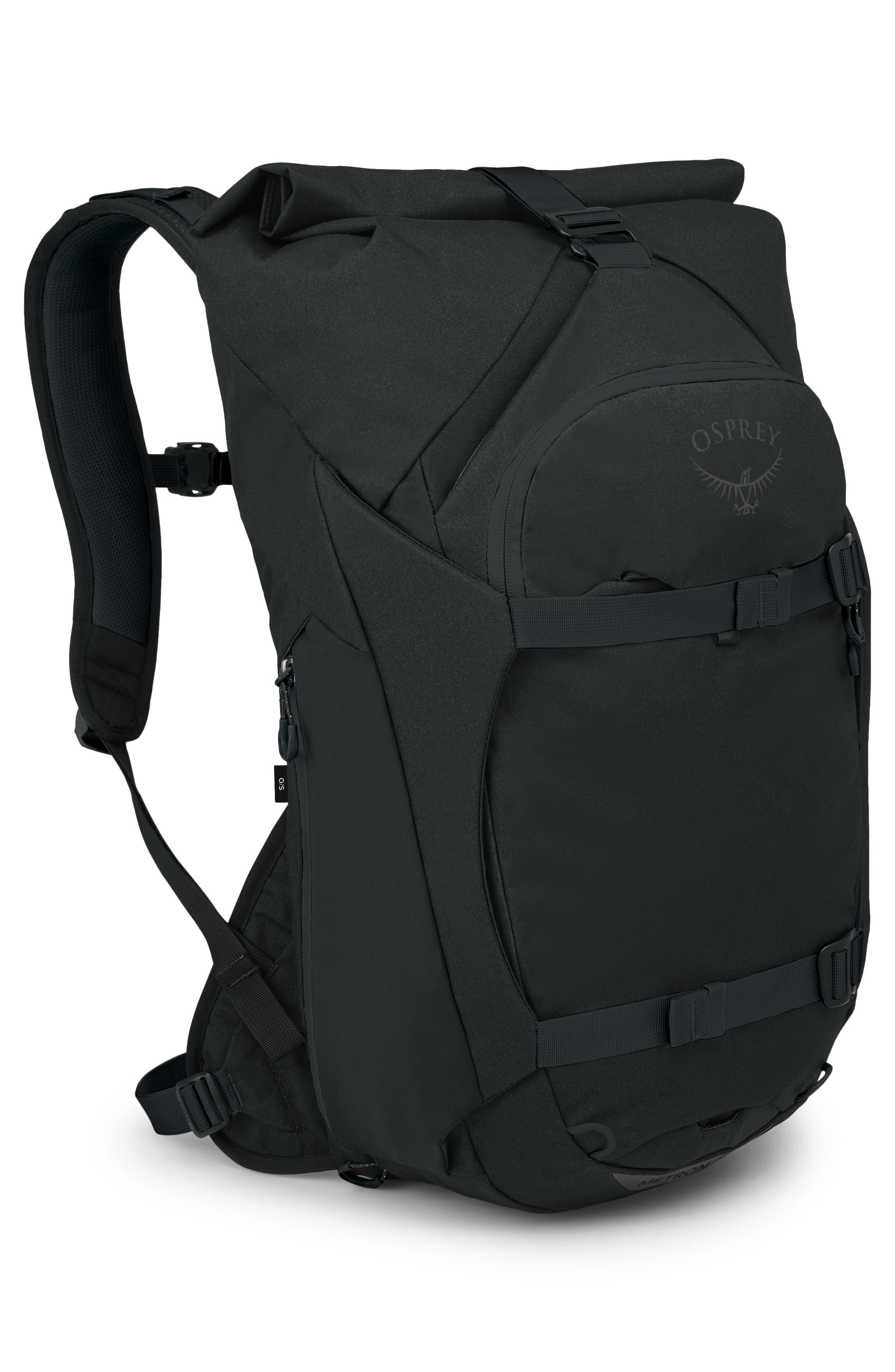 Osprey Metron 22-Liter Water Repellent Roll Top Backpack, Alternate, color, Black