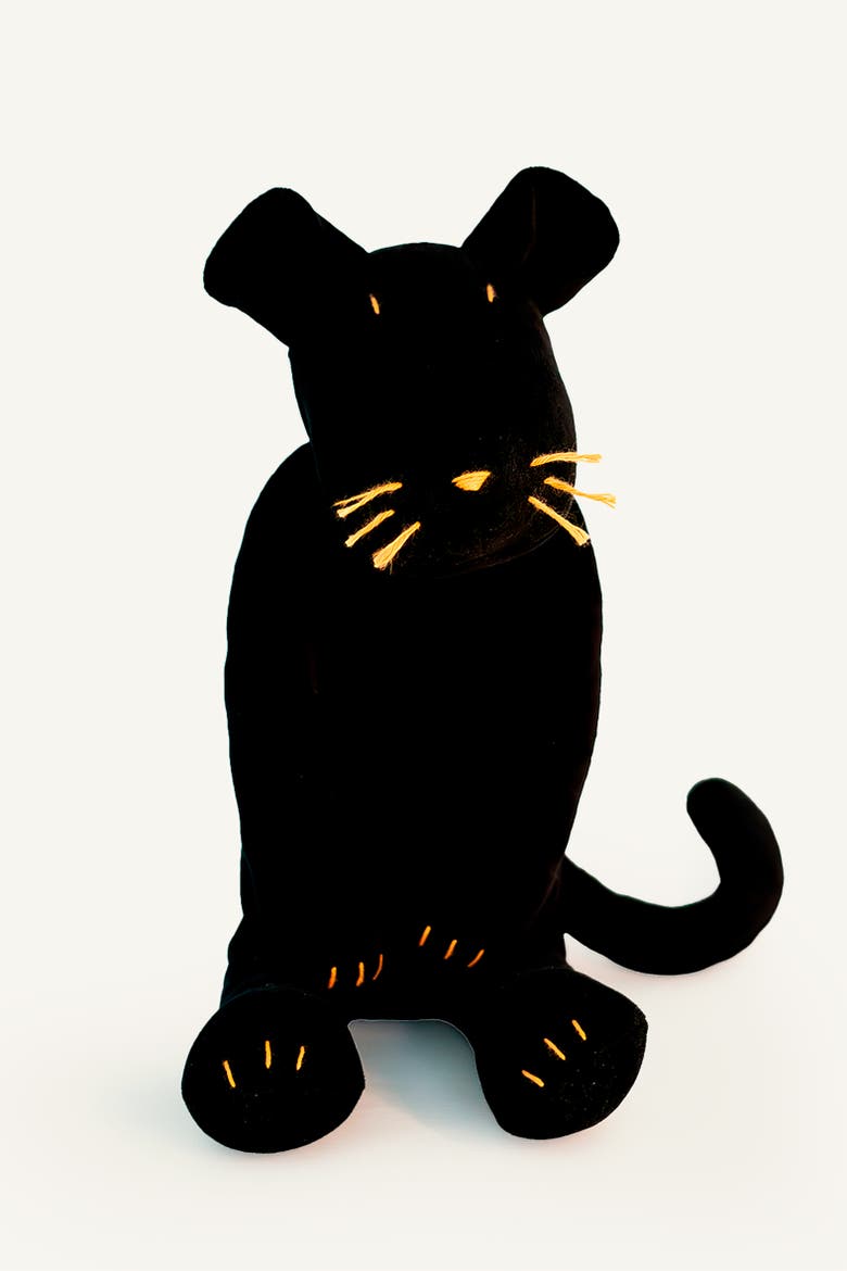Indira, the black panther stuffed animal, Alternate, color, Black