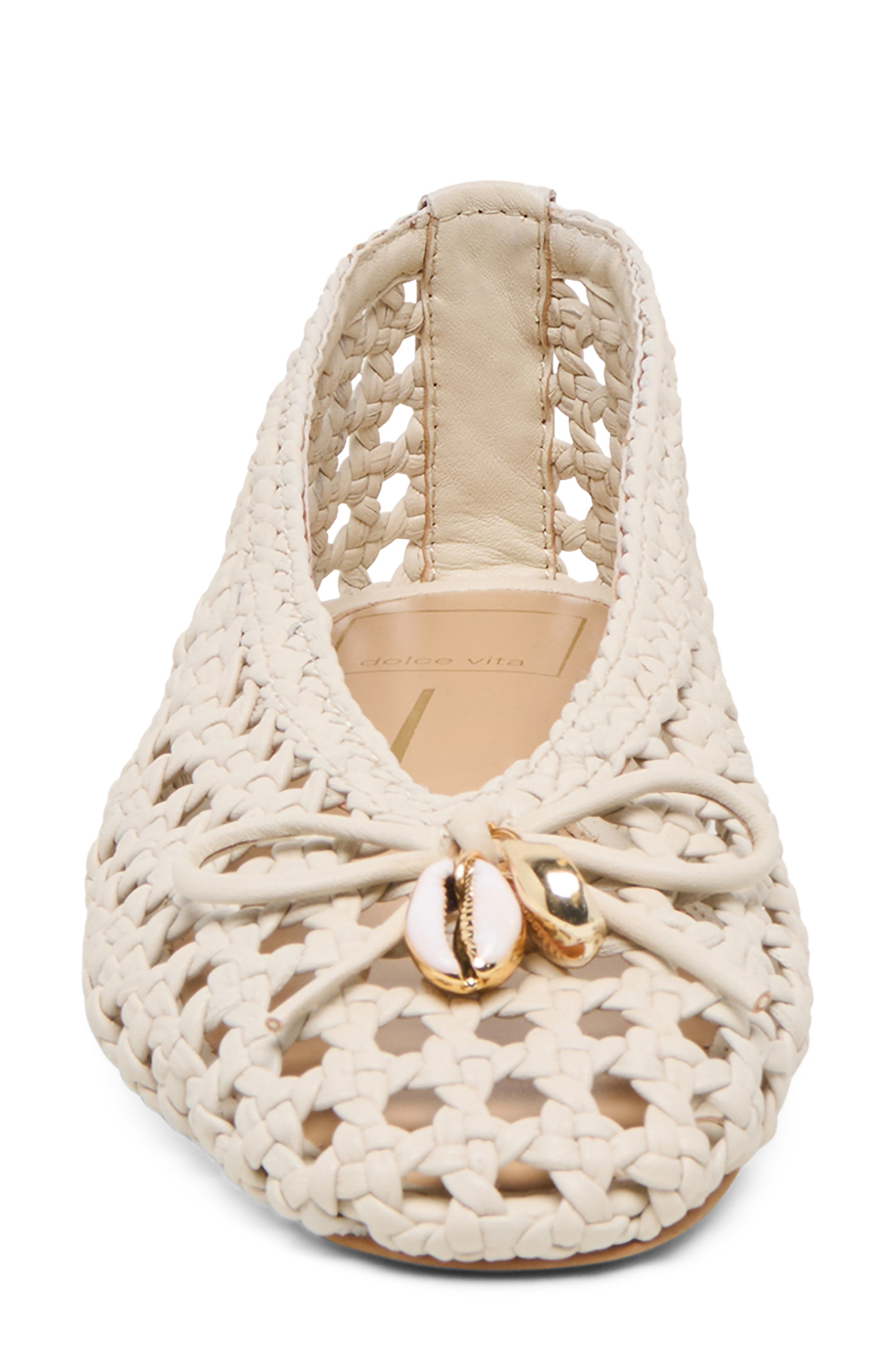 Dolce Vita Cason Woven Ballet Flat, Alternate, color, Ivory Woven Leather