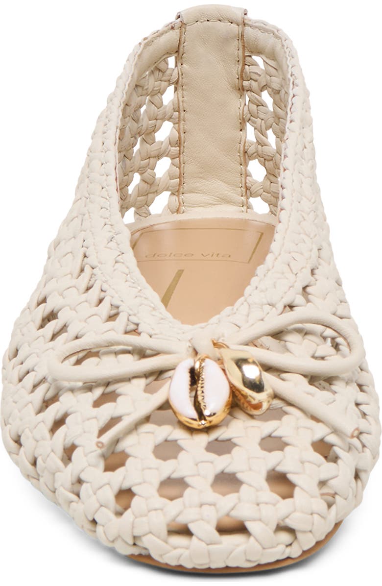 Dolce Vita Cason Woven Ballet Flat, Alternate, color, Ivory Woven Leather