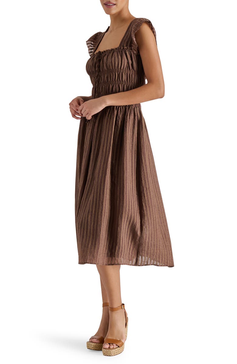 Steve Madden Maevelyn Midi Dress, Alternate, color, Bitter Chocolate