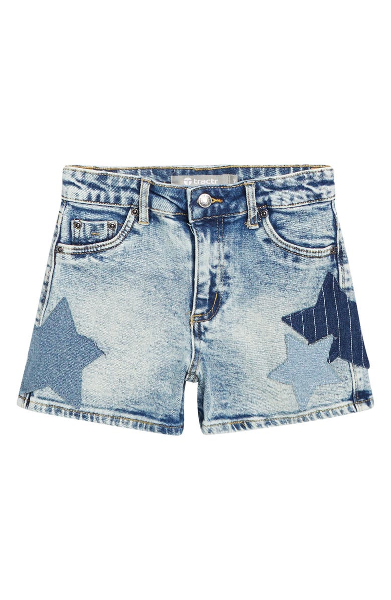 Tractr Kids' Star Patch Denim Shorts, Main, color,